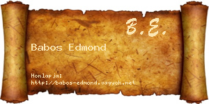 Babos Edmond névjegykártya